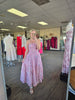 Pink Floral Strapless Midi Dress