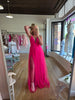 Fuchsia Tulle Maxi W/Slit