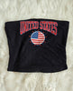 Patriotic Usa Graphic Black Tube Top