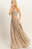 Taupe Smocked Tube Top & Tiered Skirt Set