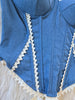 Denim Blue Corset Top W/Lace