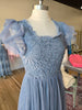 Blue Crochet Mesh Midi Dress