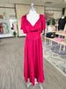 Burgundy Satin Lace Detail Maxi