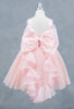 Blush Floral Embellishments Ruffle Back Girls Dress