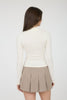 Cream Lettuce Trim Knit Top