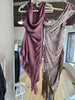 Rosy Brown Satin Lace Scarf Dress
