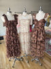 Brown Floral Bow Detail Midi Dress