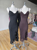 Black Rhinestone Ruffle Dress