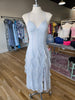 Light Blue Clear Sequin Lace Midi Dress
