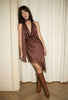 Rosy Brown Satin Lace Scarf Dress