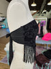 Black Lace Fringed Top