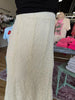 Cream Lace Pattern Midi Skirt