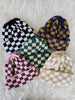 Green Checker Soft Plush Beanie Hat
