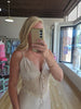 Lt Champagne Satin Lace Detail Maxi Dress