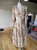 Taupe Floral Cutout Midi Dress