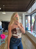 Brown/Beige Mesh Tube Top