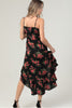 Black Red Floral Maxi Dress