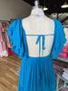 Blue Boho Maxi W/ Flutter Sleeves