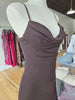 Brown Rhinestone Ruffle Dress