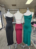 Black Cowl Neck W Layered Strap Maxi Dress