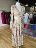 Taupe Floral Cutout Midi Dress