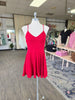 Red Glitter Mini Party Dress
