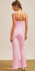 Pink Rhinestone Strap Sequin Jumpsuit