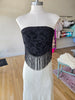 Black Lace Fringed Top