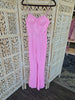 Pink Rhinestone Strap Sequin Jumpsuit