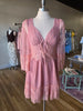 Blush Lace & Mesh Mini Dress
