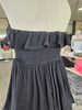 Black Tiered Strapless Ruffle Dress