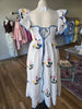 White Embroidery Floral Maxi Dress