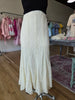 Cream Lace Pattern Midi Skirt