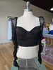 Black Mesh Sleeve Crop Top