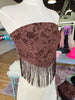 Brown Lace Fringed Top