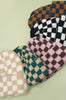 Green Checker Soft Plush Beanie Hat