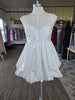 Ivory Rhinestone Balloon Taffeta Mini Dress