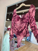Wine Floral Mesh Bodysuit