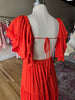 Red/Orange Boho Maxi W/ Flutter Sleeves