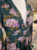 Hunter Green Open Back Floral Print Dress