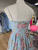 Lt Blue Floral A-Line Midi Dress