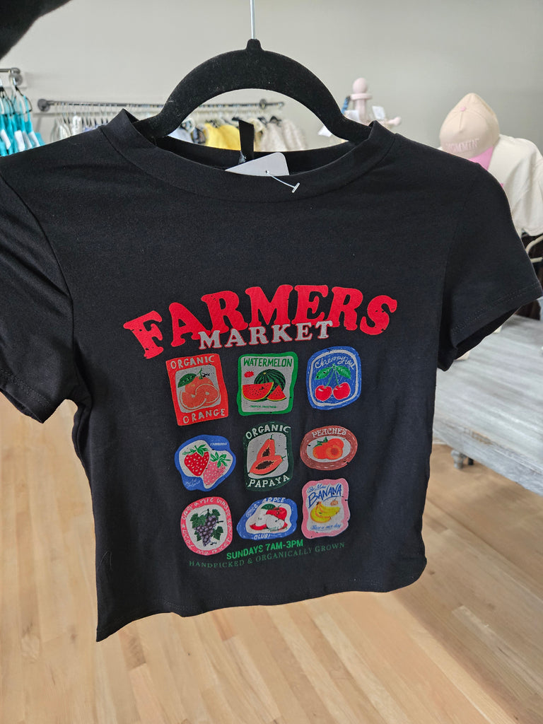 Farmers Market Graphic Crop Tee