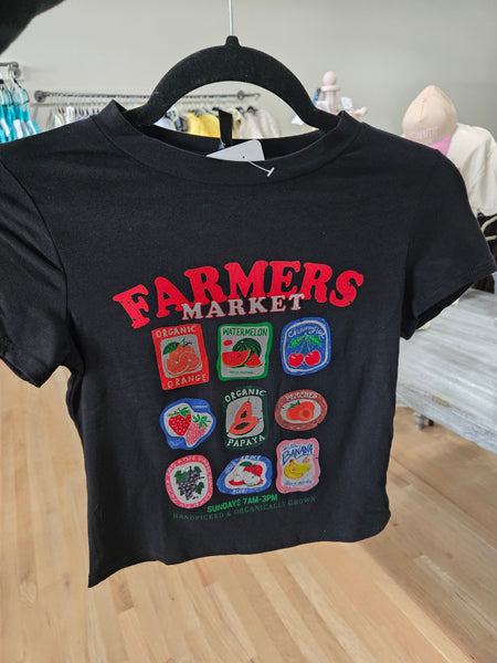 Farmers Market Graphic Crop Tee