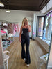Black Rhinestone Lace Up Corset