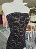 Black Lace Ruffle Slit Maxi Dress