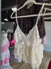 Cream Tiered Lace Babydoll Cami Top