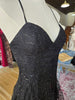 Black Clear Sequin Lace Midi Dress