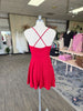 Red Glitter Mini Party Dress