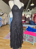 Black Clear Sequin Lace Midi Dress