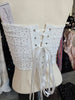 White Rhinestone Lace Up Corset